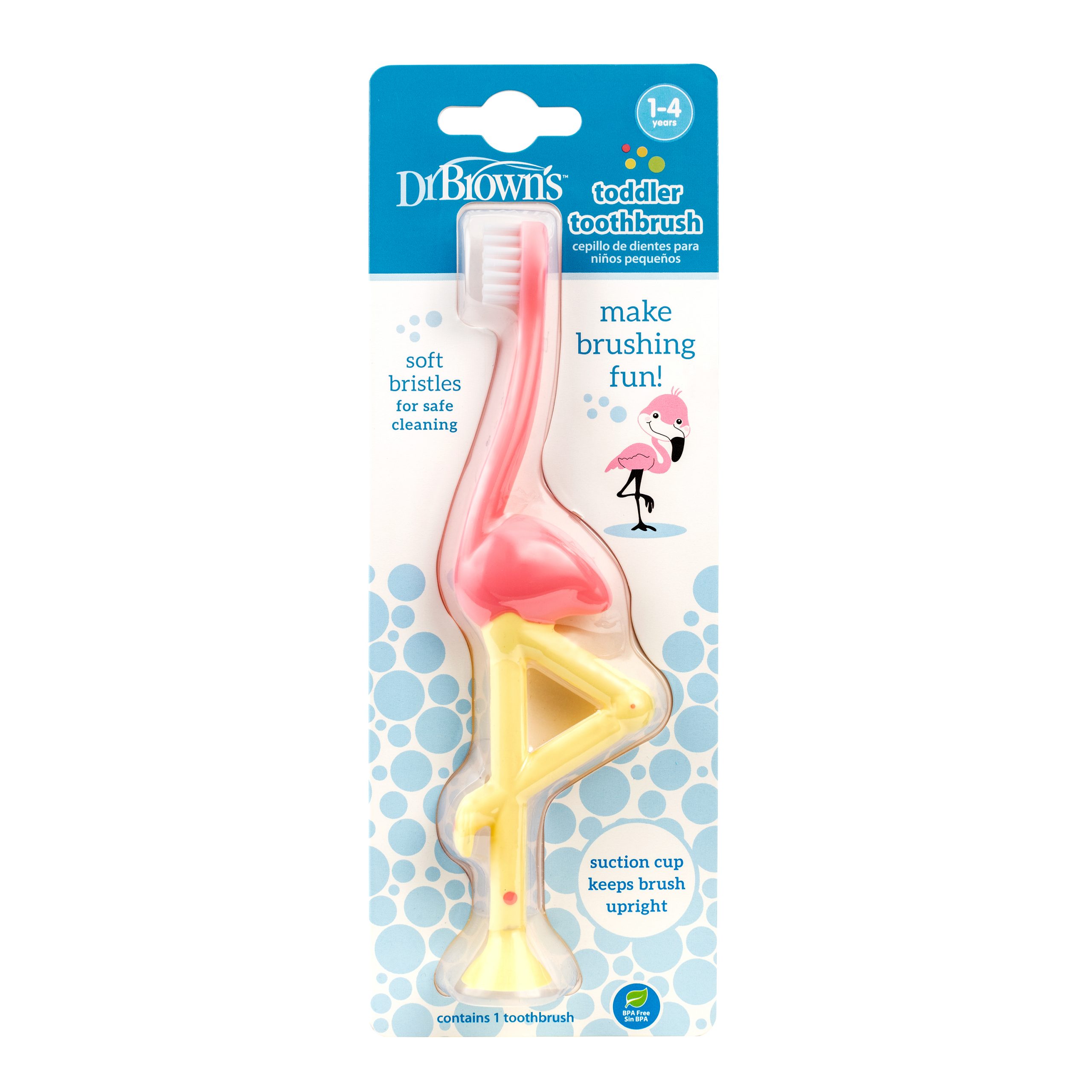 Dr Browns Escova Dentes Flamingo_ 1-4 Anos