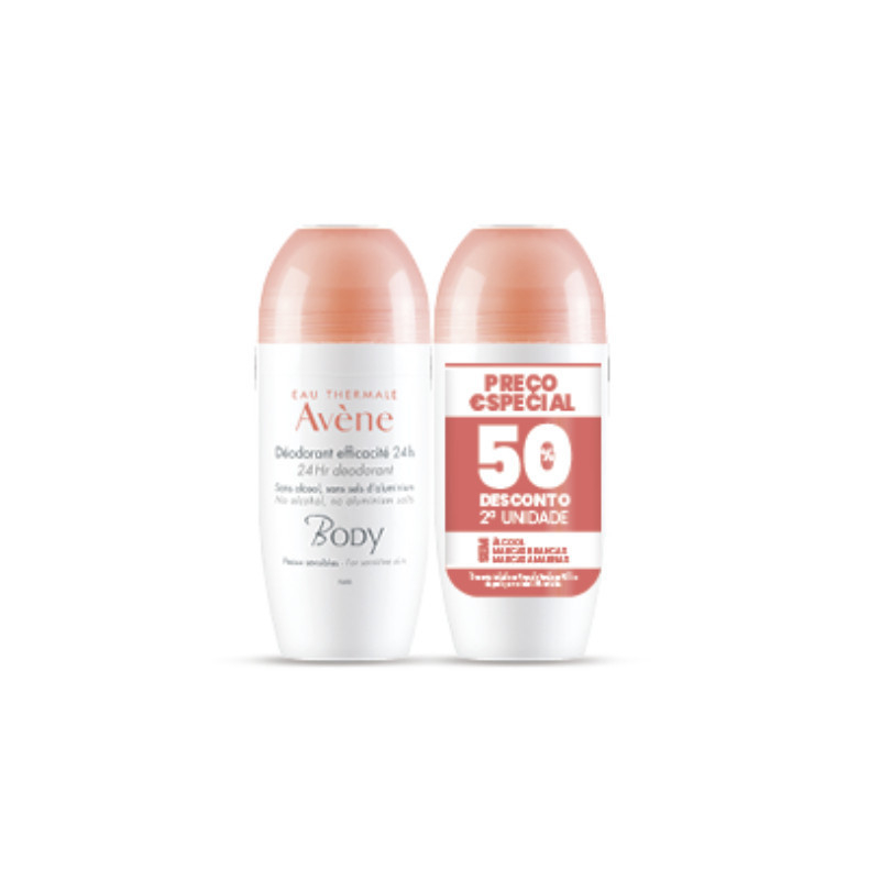 Avène Body Desodorizante eficácia 24h - 50ml (DUO c/ Desconto 2ª Embalagem)
