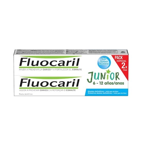 Fluocaril Júnior Gel Dentífrico_6 -12Anos_ Bubble - 75ml (DUO)