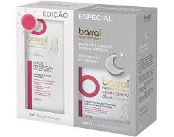 Barral MotherProtect Creme gordo óleo amêndoas - 200ml + Loção prevenção estrias óleo amêndoas - 200ml (Edição especial)