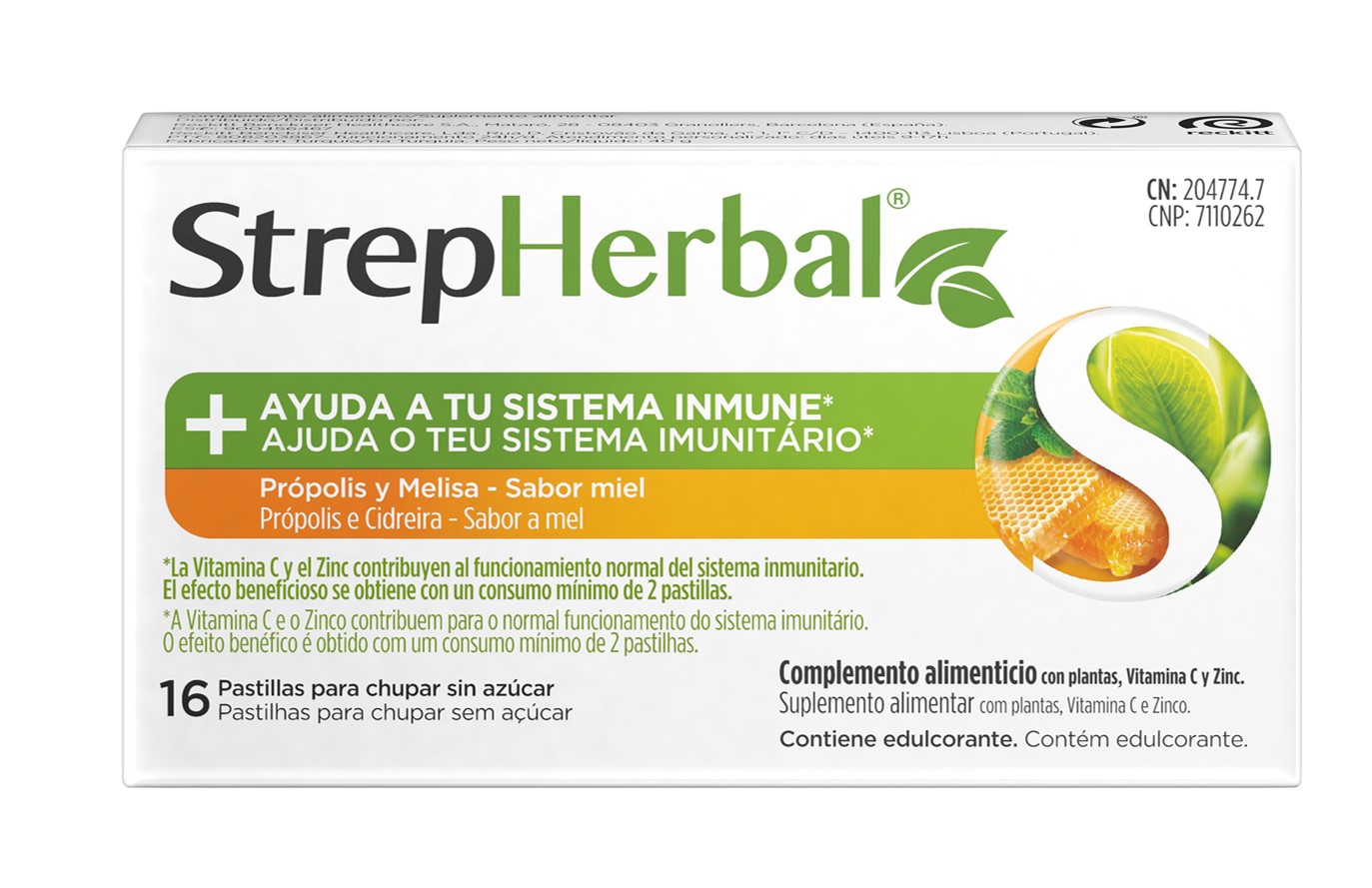Strepherbal Propolis Cidreira Mel (x16 pastilhas)
