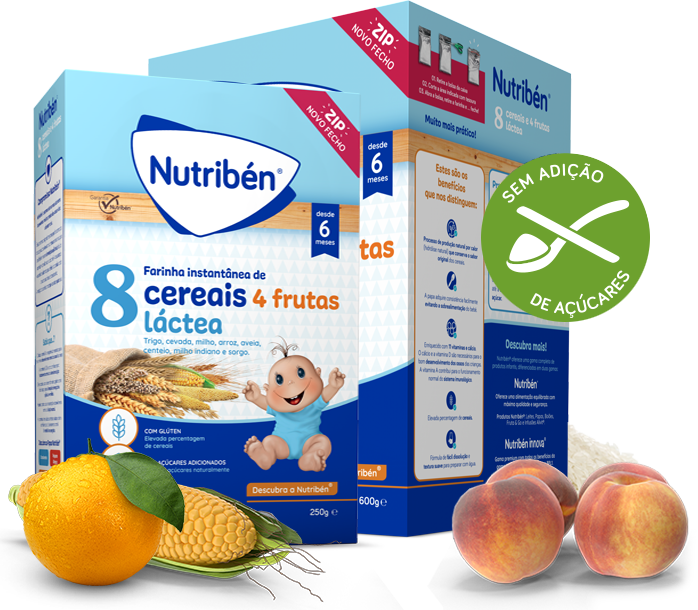 Nutriben Farinhas 8 Cereais 4 Frutas Láctea - 250g