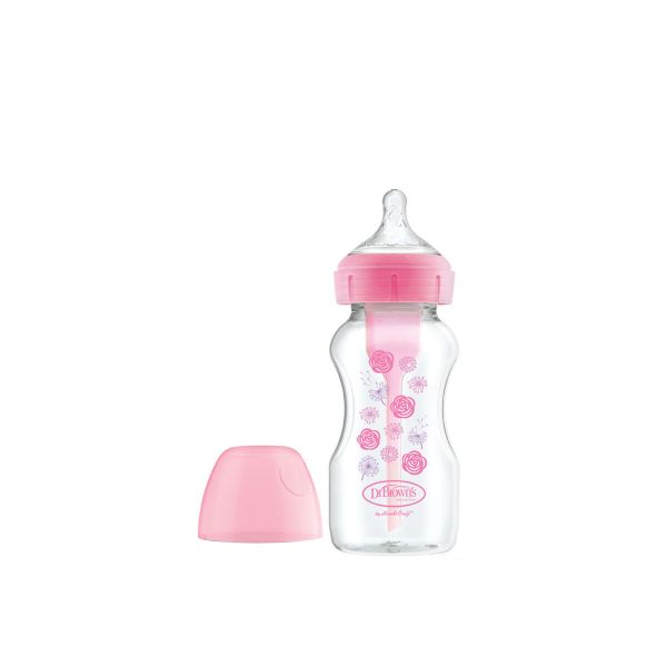 Dr Browns Option Plus Biberão_ Largo_Tetina Silicone_ROSA - 270ml