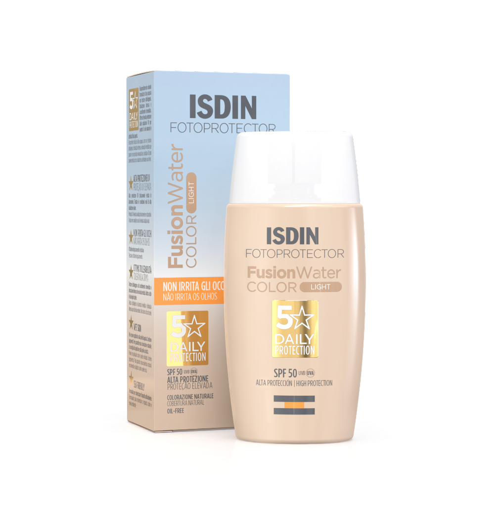 ISDIN Fotoprotector Fusion Water Color LIGHT SPF50 50ML - Protetor solar facial com cor