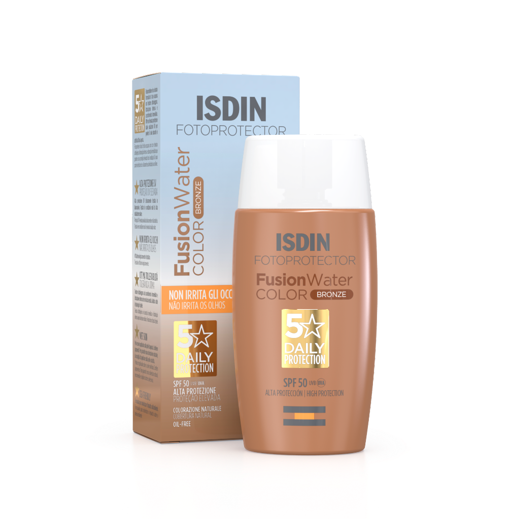 ISDIN Fotoprotector Fusion Water Color BRONZE SPF50 50ML - Protetor solar facial com cor