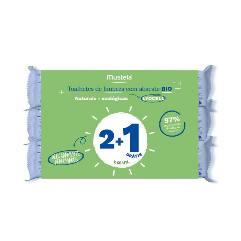 Mustela Bebe Toalhetes Limpeza Perfumes (x60 unidades) Pack Triplo