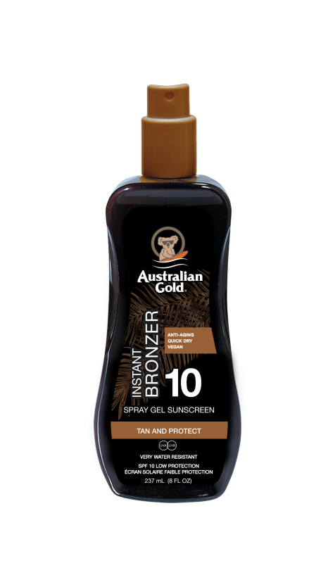 Australian Gold SPF10 Spray Gel c/ Bronzer - 237ml
