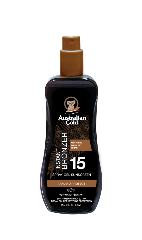Australian Gold SPF15 Spray Gel c/ Bronzer - 237ml