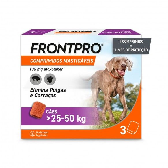 Frontpro 136mg_Cães > 25-50Kg (x3 comprimidos mastigáveis)