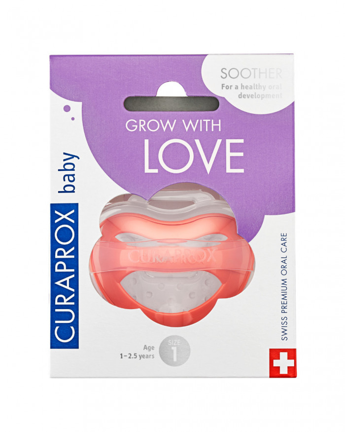 Curaprox Baby Chupeta Silicone_ Coral_ Tam. 1