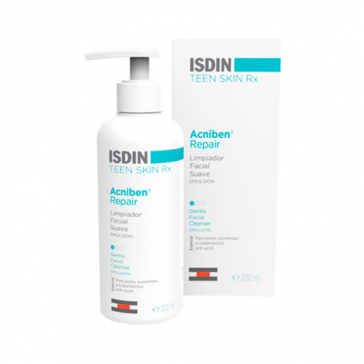 Isdin Acniben Repair Emulsão Limpeza Facial - 180ml - Tratamento de Acne