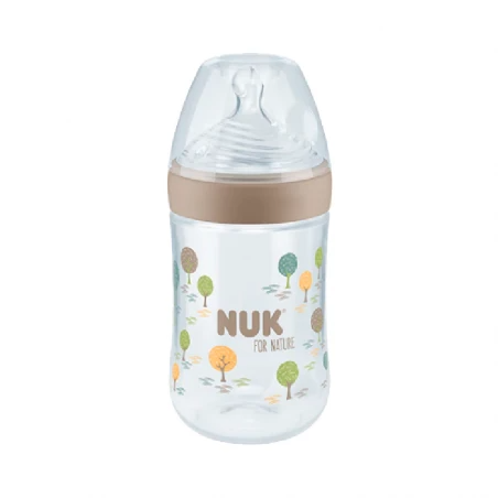 Nuk Nature Biberão Indicador Temperatura_ Tam. M _ Bege - 260ml
