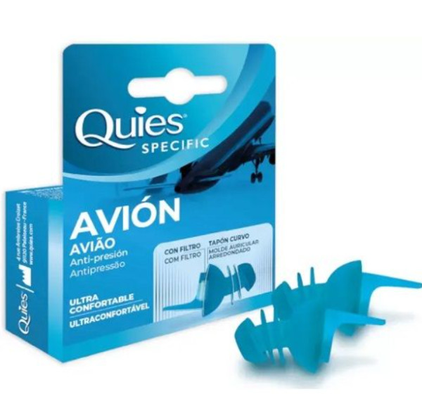 Quies Avião Tampão Auriculares Antipressão (x2 unidades)